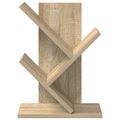 vidaXL Polica na knihy Tree 3-podlažná 30 x 18 x 40 cm Dub sonoma