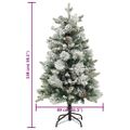 vidaXL Osvetlený vianočný stromček, zasnežený, šišky 150 cm, PVC a PE