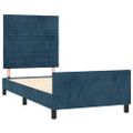 vidaXL Rám postele bez matraca tmavomodrý 90x200 cm zamat