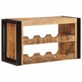 vidaXL Regál na víno Hnedá 80 x 45 x 33 cm Masívne hrubé mango drevo