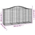 vidaXL Oblúkové gabiónové koše 13 ks 200x50x100/120cm pozinkov. železo
