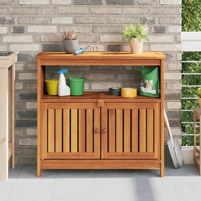 vidaXL Záhradný konzolový stolík 80x35x75 cm akáciové masívne drevo