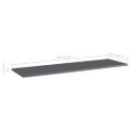 vidaXL Prídavné police 4 ks, lesklé sivé 100x30x1,5 cm, drevotrieska