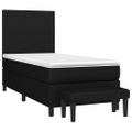 vidaXL Posteľný rám boxspring s matracom čierny 90x200 cm látka