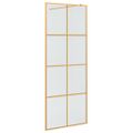 vidaXL Stena walk-in sprchy Zlatá 80 x 195 cm tvrdené sklo