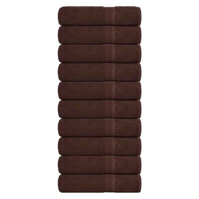 vidaXL Utierky na ruky FROGN 10 ks hnedé 50x100 cm 360 g/m²