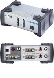 ATEN DVI prepínač 2 PC - 1 DVI monitor+2xcinch+DO