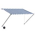 vidaXL Zaťahovacia markíza s LED 250x150 cm modro-biela