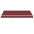 vidaXL Ručne zaťahovacia markíza s LED burgundská 350x250 cm