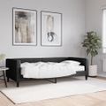 vidaXL Denná posteľ s matracom čierna 90x200 cm látka