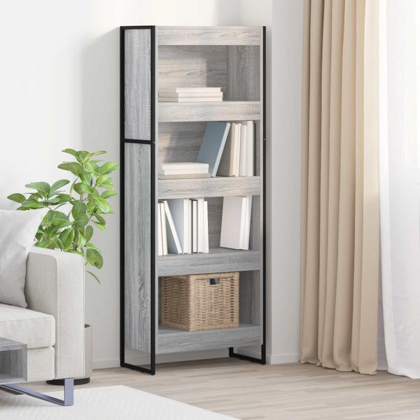 vidaXL Knižnica Sivý Sonoma 60 x 30 x 155 cm Kompozitné drevo