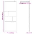 vidaXL Stena walk-in sprchy Čierna 80 x 195 x 0,5 cm Sklo a hliník