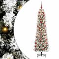 vidaXL Umelý vianočný stromček Biela 180 cm PVC, kov a plast