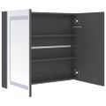 vidaXL Kúpeľňová skrinka s LED a zrkadlom, lesklá sivá 80x12x68 cm