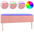 vidaXL Čelo postele s LED ružové 160x5x78/88 cm zamat