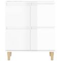 vidaXL Komoda vysoký lesk biela 60x35x70 cm spracované drevo