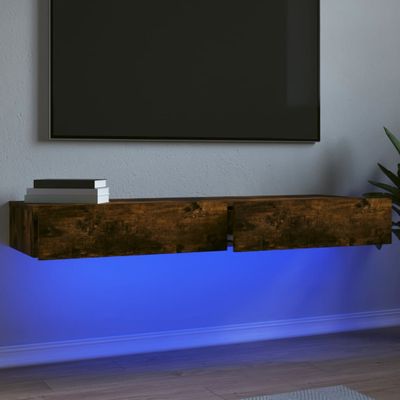 vidaXL TV skrinky s LED svetlami 2 ks dymový dub 60x35x15,5 cm