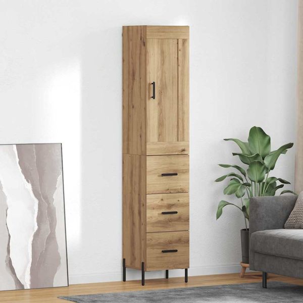 vidaXL Highboard Remeselný dub 34,5 x 34 x 180 cm Kompozitné drevo