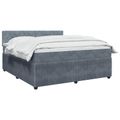 vidaXL Posteľ boxspring s matracom Tmavosivá 160 x 200 cm Zamat