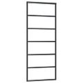 vidaXL Posuvné dvere s kovaním čierne 76x205 cm ESG sklo