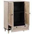 vidaXL Highboard 60 x 33 x 100 cm Masívne mango drevo Bielená biela