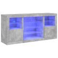 vidaXL Komoda s LED svetlami betónovo-sivá 142,5x37x67 cm