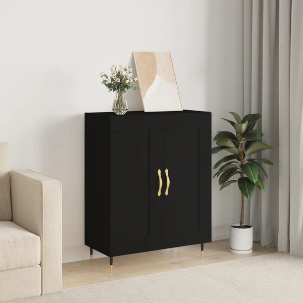 vidaXL Komoda čierna 69,5x34x90 cm kompozitné drevo