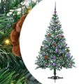 vidaXL Umelý vianočný stromček s 150 LED-i Zelená 150 cm PVC a oceľ
