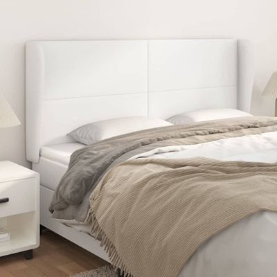 vidaXL Čelo postele so záhybmi biely 183x23x118/128 cm umelá koža