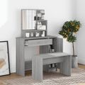 vidaXL Toaletný stolík so zrkadlom sivý dub sonoma 86,5x35x136 cm