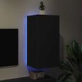 vidaXL TV nástenná skrinka s LED svetlami čierna 40,5x35x80 cm