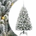 vidaXL Umelý Sklápací Vianočný Stromček 150 LED Zelená a biela 120 cm