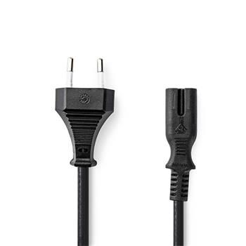 Nedis CEGL11040BK50 - Napájací Kábel | Euro Zástrčka – IEC-320-C7 | 5 m | Čierna Kábel, napájací, 250V, 2,5A, konektor IEC-320-C7, Euro konektor, 5m, čierny