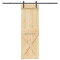 vidaXL Posuvné dvere NARVIK 70 x 210 cm (213,5 cm) Prírodná a čierna