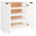 vidaXL Botník lesklý biely 59x35x70 cm spracované drevo