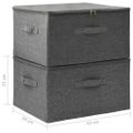 vidaXL Úložné boxy 2 ks látkové 43x34x23 cm antracitové