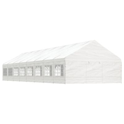 vidaXL Altánok so strechou, biely 17,84x5,88x3,75 m, polyetylén