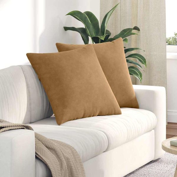 vidaXL Vankúše na pohovku 2 pcs Hnedá 60 x 60 cm Kordúrová tkanina