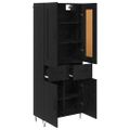 vidaXL Highboard Čierny dub 69,5 x 34 x 180 cm Kompozitné drevo