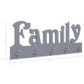 vidaXL Nástenný vešiak FAMILY sivý 74x29,5 cm