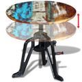 vidaXL Príručný stolík, recyklovaný masív, liatina 60x(42-63) cm