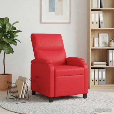 vidaXL Masážne relaxačné kreslo Červená Umelá koža