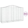 vidaXL Oblúkové gabionové koše 11 ks 200x50x120/140 cm pozink. železo