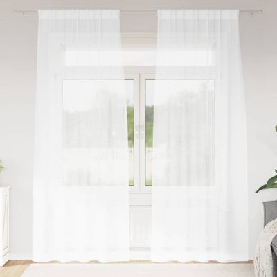 vidaXL Voile záclona so záclonami 2 pcs Biela 245 x 140 cm Polyester