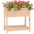 vidaXL Kvetináč s policou 82,5x54x81 cm masívna borovica