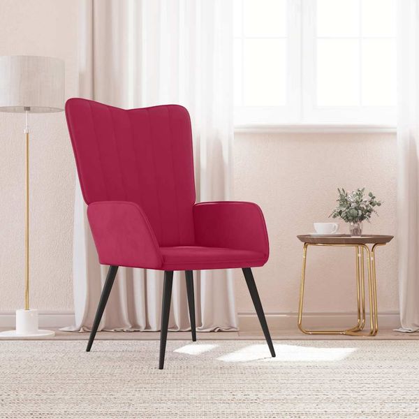 vidaXL Relaxačné kreslo, vínovo červené, zamat