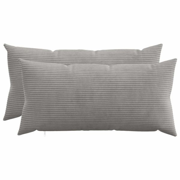 vidaXL Poťah na podložku 2 pcs HEERLEN Svetlosivá 40 x 70 cm manšestr