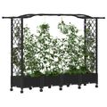vidaXL Vyvýšený záhon s mriežkou a strechou Čierna 207 x 40 x 129 cm