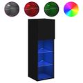 vidaXL TV skrinky s LED svetlami 2 ks čierne 30,5x30x90 cm
