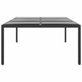vidaXL Záhradný stôl 200x150x75 cm tvrdené sklo a polyratan čierny